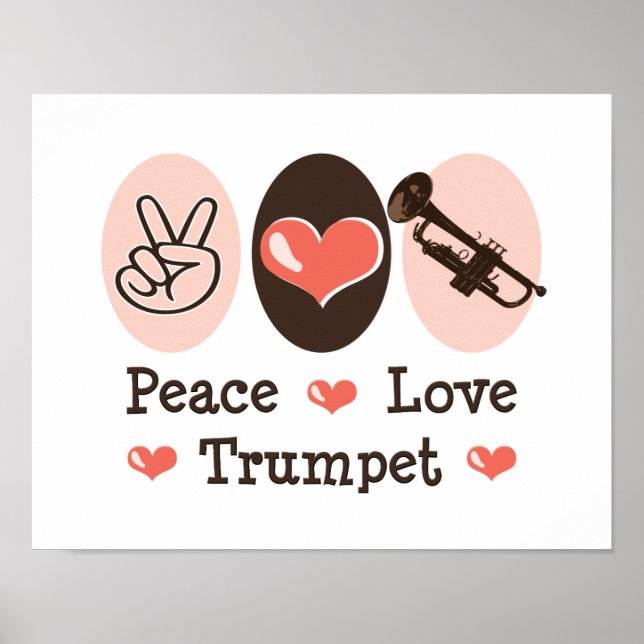 Peace Kärlek Trumpet Poster (Framsidan)