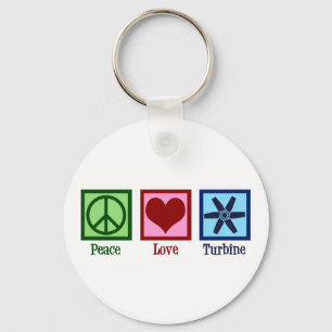 Peace Kärlek Turbine Fläkt Nyckelring