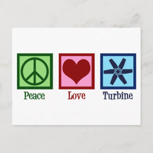 Peace Kärlek Turbine Fläkt Vykort