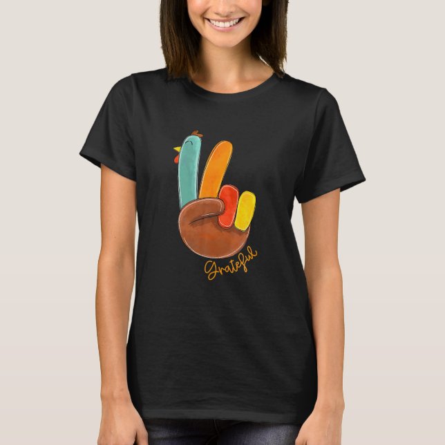 Peace Kärlek Turkiet tacksamt Turkiet Hand-tecken T Shirt (Framsida)