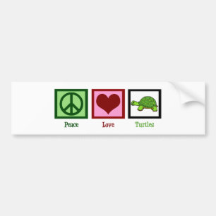 Peace Kärlek Turtles Bildekal