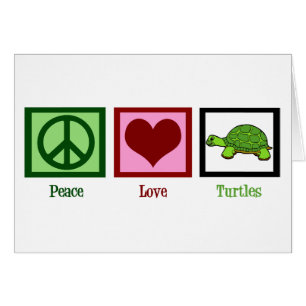 Peace Kärlek Turtles Hälsningskort