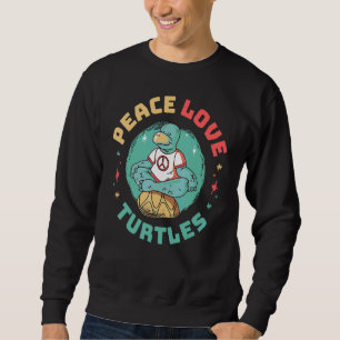 Peace Kärlek Turtles Lång Ärmad Tröja