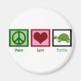 Peace Kärlek Turtles Magnet