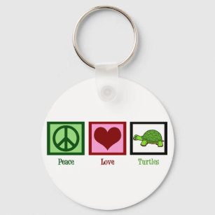 Peace Kärlek Turtles Nyckelring