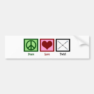 Peace Kärlek Twirl Bildekal