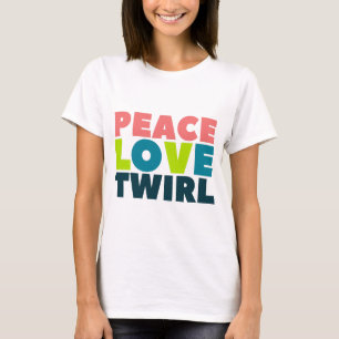 Peace Kärlek Twirl Colorguard Flagga Wintervakt T Shirt