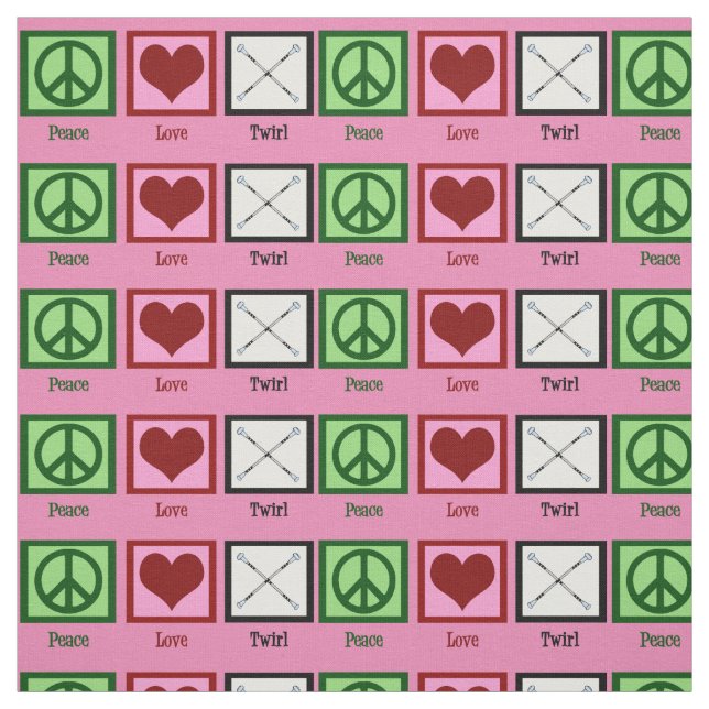 Peace Kärlek Twirl Tyg (Provkarta)