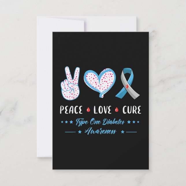 Peace Kärlek typ 1-diabetes Kort (Framsida)