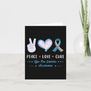 Peace Kärlek typ 1 Diabetesmedvetenhet manar Women Kort