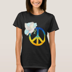 Peace Kärlek Ukraina Dove Ukraina Flagga Support U T Shirt