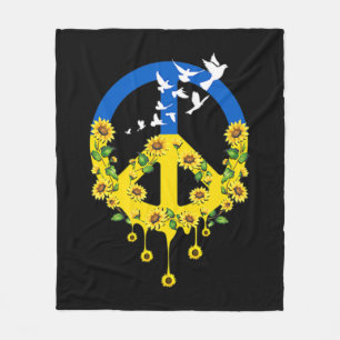 Peace Kärlek Ukraina Dove Ukraina Solros Ukraina Fleecefilt