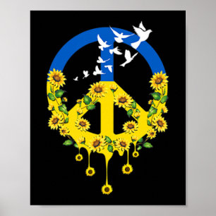 Peace Kärlek Ukraina Dove Ukraina Solros Ukraina Poster