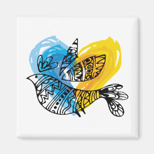 Peace Kärlek Ukraina Nightingale Mugg Magnet