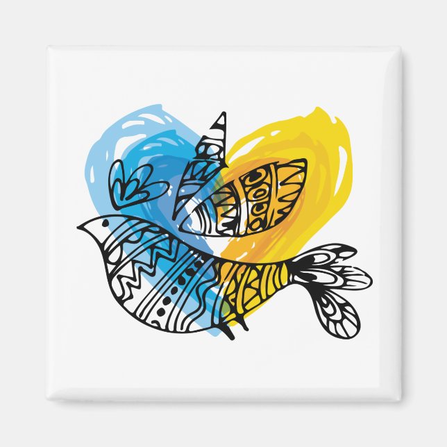 Peace Kärlek Ukraina Nightingale Mugg Magnet (Framsidan)
