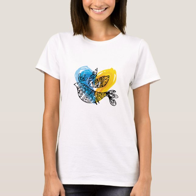 Peace Kärlek Ukraina Nightingale T Shirt (Framsida)