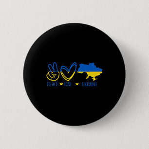 Peace Kärlek Ukraina Support Ukrainska Flagga Peac Knapp