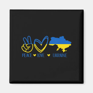 Peace Kärlek Ukraina Support Ukrainska Flagga Peac Magnet