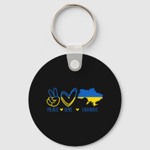 Peace Kärlek Ukraina Support Ukrainska Flagga Peac Nyckelring