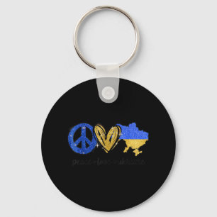 Peace Kärlek Ukraina Ukrainas ukrainska Flagga stå Nyckelring