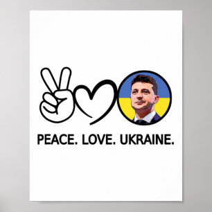 Peace Kärlek Ukraina Volodymyr Zelensky Ukraininia Poster