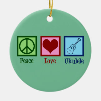 Peace Kärlek Ukulele Julgransprydnad Keramik