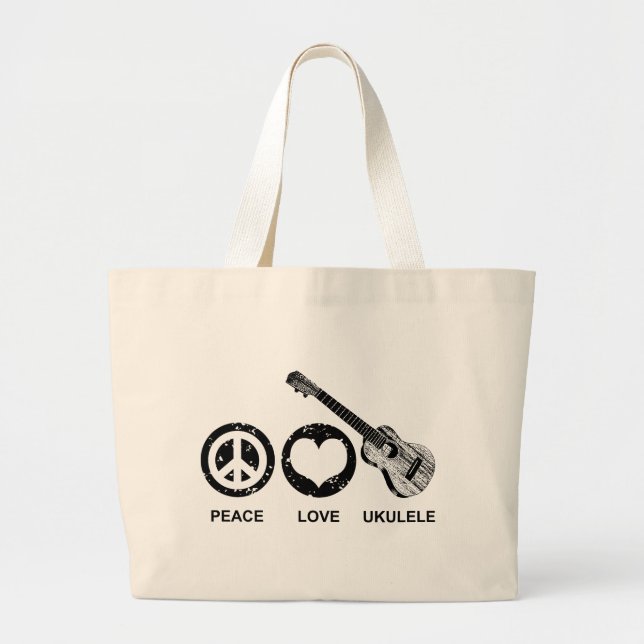 Peace Kärlek Ukulele Jumbo Tygkasse (Framsidan)