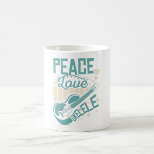 Peace Kärlek Ukulele Kaffemugg