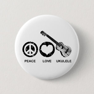 Peace Kärlek Ukulele Knapp