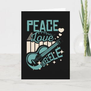 Peace Kärlek Ukulele Kort