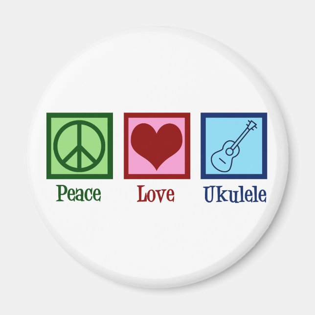 Peace Kärlek Ukulele Magnet (Framsidan)