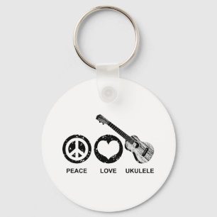 Peace Kärlek Ukulele Nyckelring
