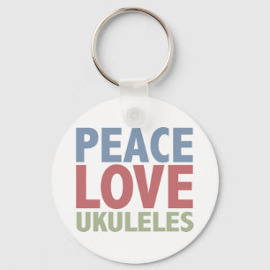 Peace Kärlek Ukuleles Nyckelring