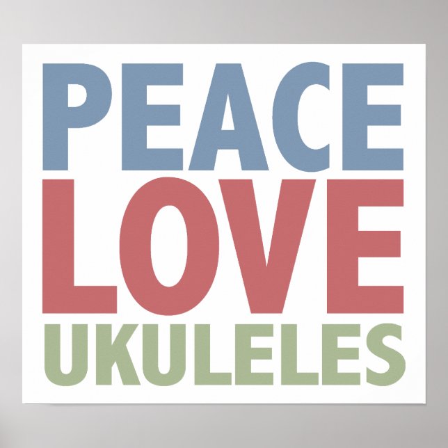 Peace Kärlek Ukuleles Poster (Framsidan)