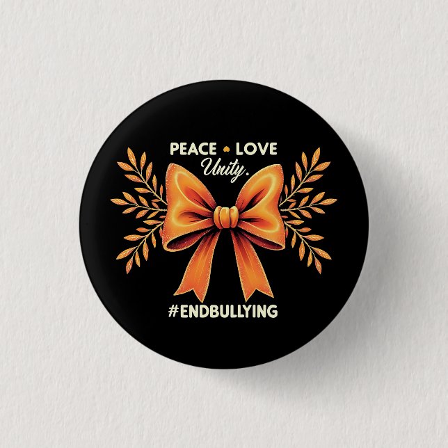 Peace Kärlek Unity End Bulling Awareness Knapp (Framsida)
