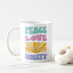 Peace Kärlek Unity Kaffemugg