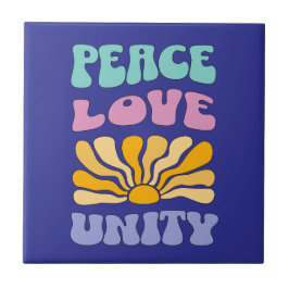 Peace Kärlek Unity Kakelplatta