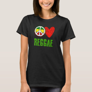 Peace Kärlek Unity Reggae Roots Jamaica Rasta Regg T Shirt