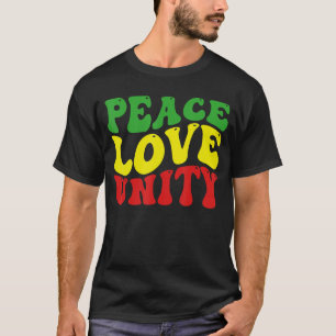 Peace Kärlek Unity Reggae Roots Jamaica Rasta Regg T Shirt