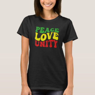 Peace Kärlek Unity Reggae Roots Jamaica Rasta Regg T Shirt