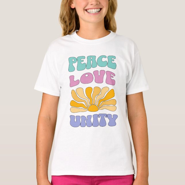 Peace Kärlek Unity T Shirt (Framsida)