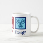 Peace Kärlek Urology Kaffemugg<br><div class="desc">Peace Kärlek Urology. En coola urolog- gåva till ett urologiskt doktor eller sjuksköterska med fredstecken, hjärta och bild i en blåsa. Underbar urologiavdelning presenter.</div>