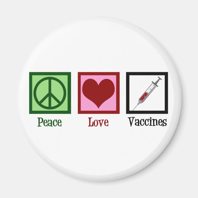 Peace Kärlek-vaccin Magnet (Framsidan)