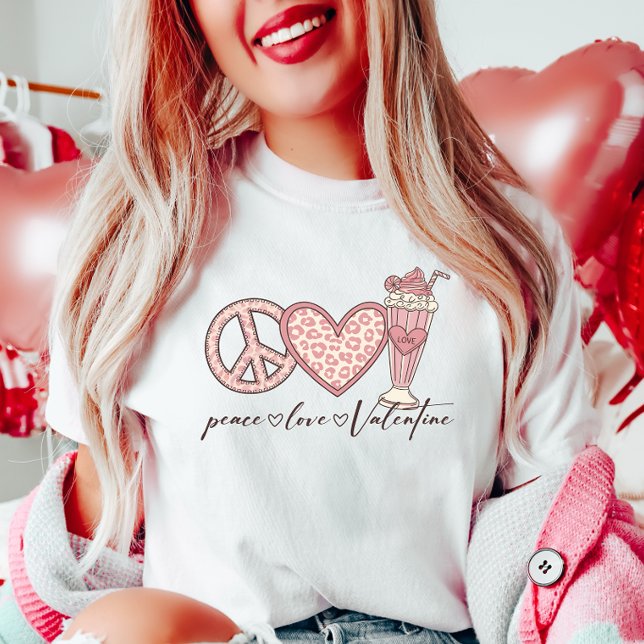 Peace Kärlek Valentine T Shirt (Skapare uppladdad)