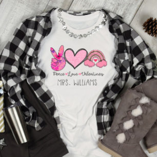 Peace Kärlek Valentinens Anpassningsbar T Shirt