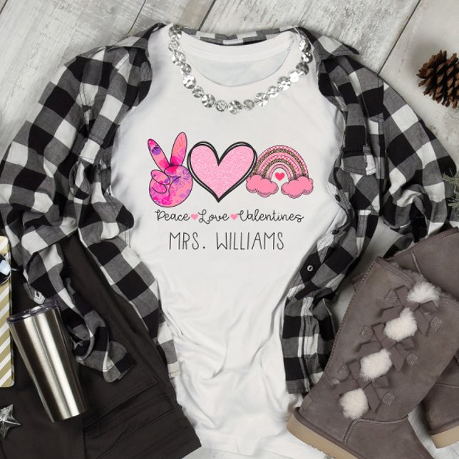 Peace Kärlek Valentinens Anpassningsbar T Shirt (Skapare uppladdad)