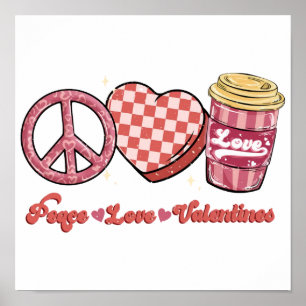 Peace Kärlek Valentineser Valentine Gift HELGD Poster