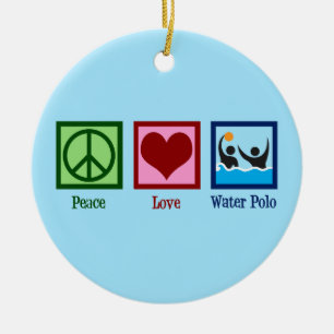 Peace Kärlek Vatten Polo Julgransprydnad Keramik