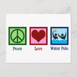 Peace Kärlek Vatten Polo Vykort