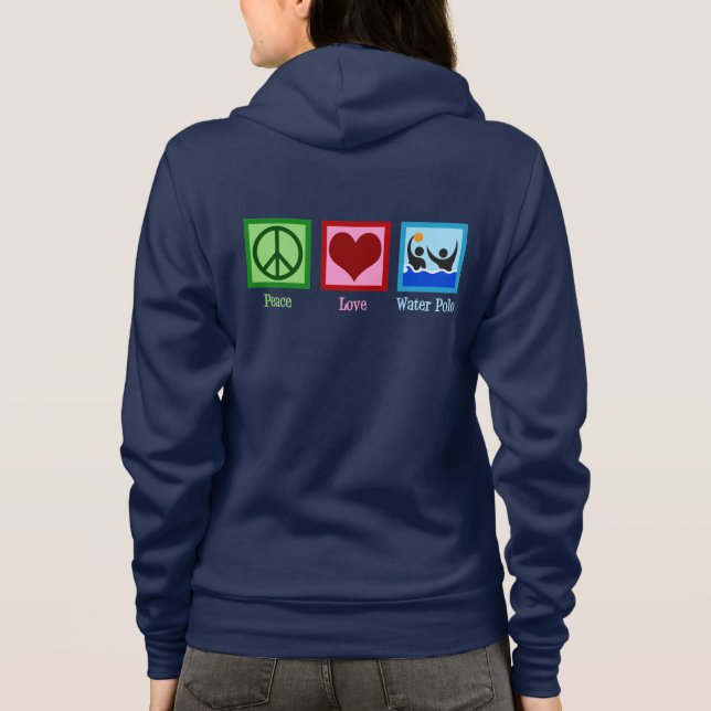 Peace Kärlek Vatten Polo Women's Hoodie T Shirt (Baksida)